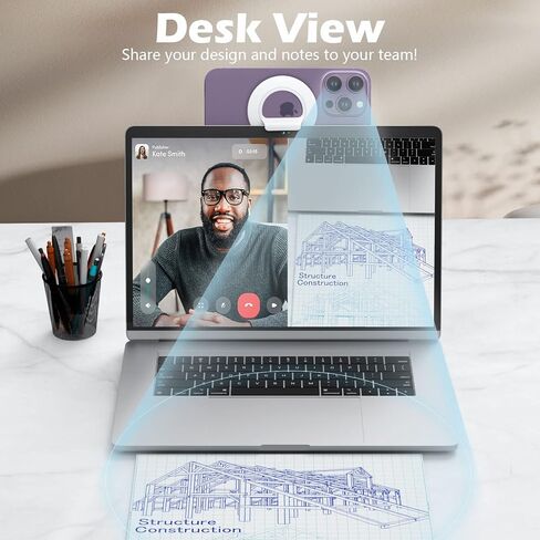 حامل كاميرا متواصل من imluckies، لجهاز MacBook Pro Air، حامل كاميرا ويب مغناطيسي متوافق مع حافظات MagSafe iPhone MacBook، حامل هاتف الكمبيوتر المحمول لنظام iOS 16 وmacOS Ventura، يعمل مع عرض المكتب in Kuwait