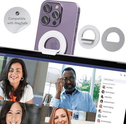 حامل كاميرا متواصل من imluckies، لجهاز MacBook Pro Air، حامل كاميرا ويب مغناطيسي متوافق مع حافظات MagSafe iPhone MacBook، حامل هاتف الكمبيوتر المحمول لنظام iOS 16 وmacOS Ventura، يعمل مع عرض المكتب in Kuwait