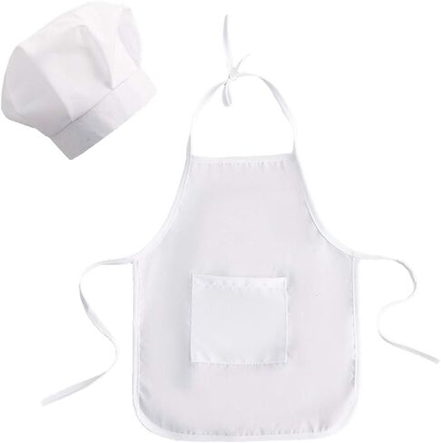 Yuehuam الطفل الأبيض الشيف زي الوليد التصوير الدعامة ملابس صور تبادل لاطلاق النار قبعة + المئزر الزي ل 0-2 سنوات صبي فتاة in Kuwait