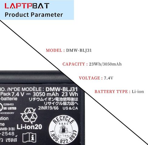 بطارية ليثيوم أيون DMW-BLJ31 لكاميرات باناسونيك LUMIX DC-S1، DC-S1H، DC-S1R، S Series بدون مرآة in Kuwait