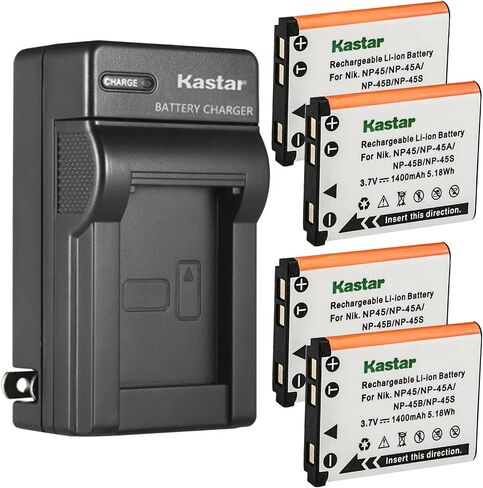 Kastar 4-Pack Battery and AC Wall Charger Replacement for Fujifilm FinePix JV100 FinePix JV105 FinePix JV150 FinePix JV155 FinePix JV160 FinePix JV200 FinePix JV205 FinePix JV250 FinePix JV255 Camera in Saudi Arabia