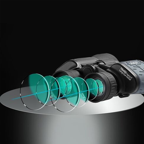 10x50 Binoculars with Clear Low Light Vision, HD Professional Waterproof Fogproof Binoculars for Adults, Durable and Clear FMC BAK4 Prism Lens, for Birds Watching Hunting,Traveling,Stargazing AAJI in Saudi Arabia
