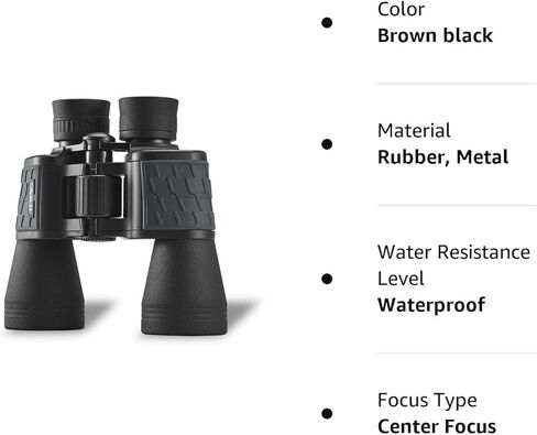 10x50 Binoculars with Clear Low Light Vision, HD Professional Waterproof Fogproof Binoculars for Adults, Durable and Clear FMC BAK4 Prism Lens, for Birds Watching Hunting,Traveling,Stargazing AAJI in Saudi Arabia
