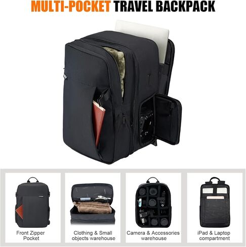 حقيبة ظهر للكاميرا ذات نمطية كبيرة وقابلة للتطوير من Cwatcun، حقيبة كاميرا للتصوير الفوتوغرافي مع حزام ثلاثي القوائم لحجرة الكمبيوتر المحمول مقاس 15.6 بوصة لكاميرا Canon Nikon Sony SLR DSLR، عدسة in Kuwait