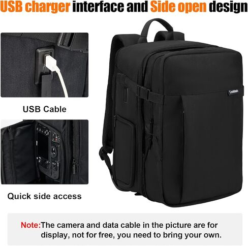 حقيبة ظهر للكاميرا ذات نمطية كبيرة وقابلة للتطوير من Cwatcun، حقيبة كاميرا للتصوير الفوتوغرافي مع حزام ثلاثي القوائم لحجرة الكمبيوتر المحمول مقاس 15.6 بوصة لكاميرا Canon Nikon Sony SLR DSLR، عدسة in Kuwait