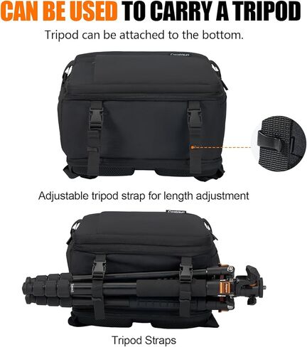 حقيبة ظهر للكاميرا ذات نمطية كبيرة وقابلة للتطوير من Cwatcun، حقيبة كاميرا للتصوير الفوتوغرافي مع حزام ثلاثي القوائم لحجرة الكمبيوتر المحمول مقاس 15.6 بوصة لكاميرا Canon Nikon Sony SLR DSLR، عدسة in Kuwait