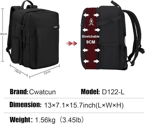 حقيبة ظهر للكاميرا ذات نمطية كبيرة وقابلة للتطوير من Cwatcun، حقيبة كاميرا للتصوير الفوتوغرافي مع حزام ثلاثي القوائم لحجرة الكمبيوتر المحمول مقاس 15.6 بوصة لكاميرا Canon Nikon Sony SLR DSLR، عدسة in Kuwait
