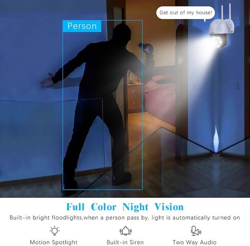 OOSSXX (لاسلكي وPoE) نظام كاميرا أمان خارجية WiFi PTZ كاميرات لاسلكية بدقة 5 ميجابكسل in Kuwait
