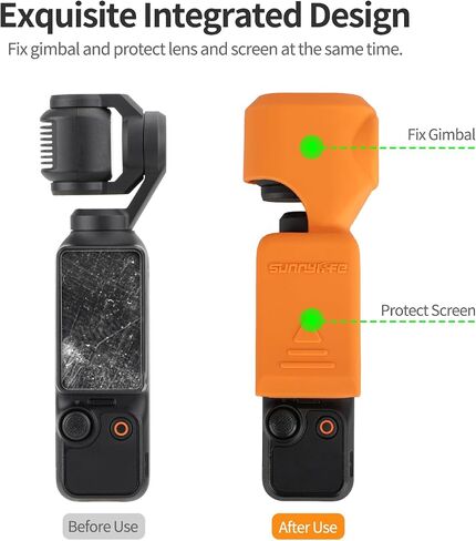 CAPART Silicone Protective Cover for DJI OSMO Pocket 3, Gimbal Lens Screen Protector, Thick and Hard (Black) in Saudi Arabia