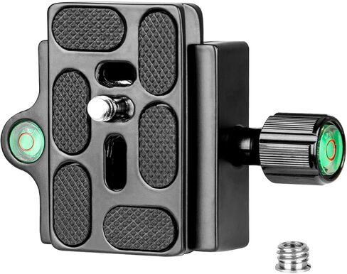Koolehaoda Quick Release Plate Adapter Clamp with 1/4-3/8 inches Screw and Bubble Level for DSLR Camera, Tripod, Monopod, Stabilizer, Ball Head in Saudi Arabia