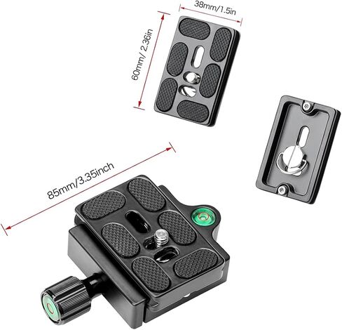Koolehaoda Quick Release Plate Adapter Clamp with 1/4-3/8 inches Screw and Bubble Level for DSLR Camera, Tripod, Monopod, Stabilizer, Ball Head in Saudi Arabia