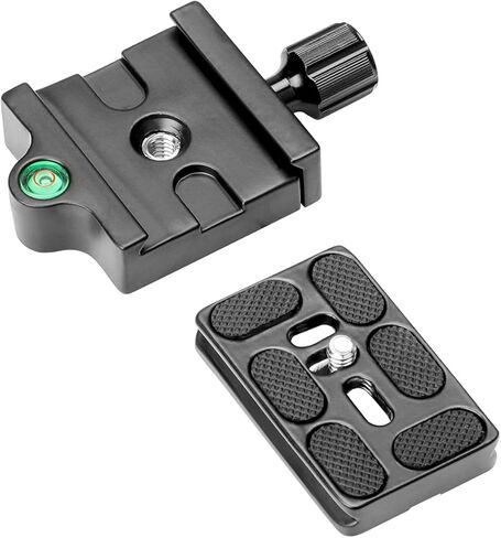 Koolehaoda Quick Release Plate Adapter Clamp with 1/4-3/8 inches Screw and Bubble Level for DSLR Camera, Tripod, Monopod, Stabilizer, Ball Head in Saudi Arabia