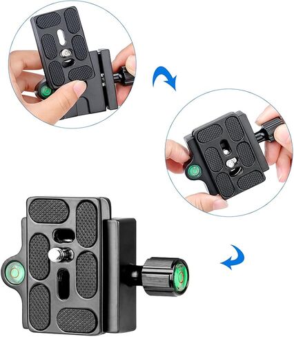 Koolehaoda Quick Release Plate Adapter Clamp with 1/4-3/8 inches Screw and Bubble Level for DSLR Camera, Tripod, Monopod, Stabilizer, Ball Head in Saudi Arabia