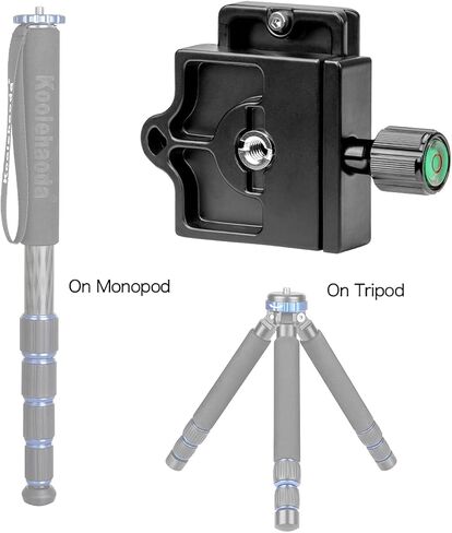 Koolehaoda Quick Release Plate Adapter Clamp with 1/4-3/8 inches Screw and Bubble Level for DSLR Camera, Tripod, Monopod, Stabilizer, Ball Head in Saudi Arabia