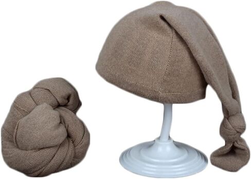 Newborn Monthly Baby Photography Wraps with Hat for Boy Girls Photo Shoot Outfits Stretch Blanket Infant Photography Props (Khaki) in Saudi Arabia