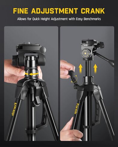 حامل ثلاثي Fanttik DT1، حامل ثلاثي مستوى الليزر مع رأس مقلاة مرنة ثلاثية الاتجاهات، لوحة تحرير سريعة مع حامل برغي 1/4"-20 ومستوى الفقاعات، لأدوات القياس والكاميرات in Kuwait