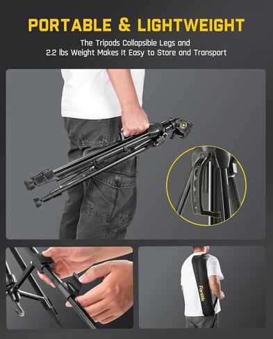 حامل ثلاثي Fanttik DT1، حامل ثلاثي مستوى الليزر مع رأس مقلاة مرنة ثلاثية الاتجاهات، لوحة تحرير سريعة مع حامل برغي 1/4"-20 ومستوى الفقاعات، لأدوات القياس والكاميرات in Kuwait