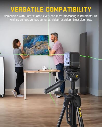 حامل ثلاثي Fanttik DT1، حامل ثلاثي مستوى الليزر مع رأس مقلاة مرنة ثلاثية الاتجاهات، لوحة تحرير سريعة مع حامل برغي 1/4"-20 ومستوى الفقاعات، لأدوات القياس والكاميرات in Kuwait