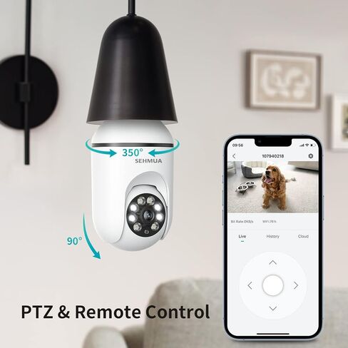 Security Camera Light Bulb, 360° Wi-Fi Security Cameras Wireless Outdoor/Indoor for Home, Color Night Vision, Motion& Alerts, SD&Cloud Storage in Saudi Arabia