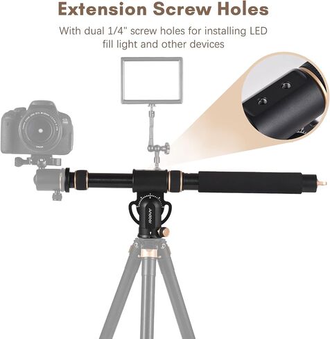 Andoer Universal Tripod Extension Arm Aluminum Alloy Detachable Extender Horizontal Centre Column for Tripod 48-106cm Retractable Tripod Boom Arm with 360° Rotatable Base 5kg Load Capacity in Saudi Arabia