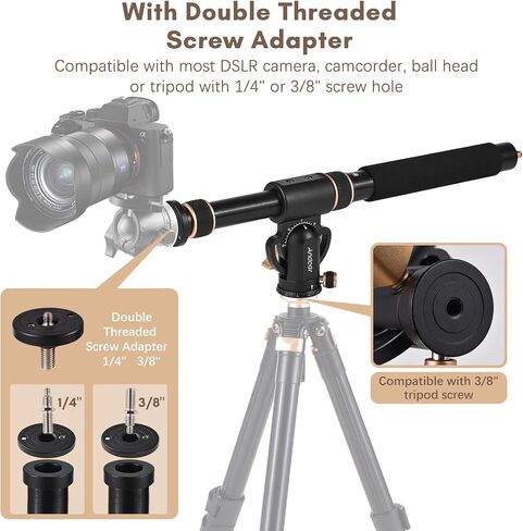 Andoer Universal Tripod Extension Arm Aluminum Alloy Detachable Extender Horizontal Centre Column for Tripod 48-106cm Retractable Tripod Boom Arm with 360° Rotatable Base 5kg Load Capacity in Saudi Arabia