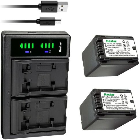 Kastar VW-VBT380 LTD2 USB Battery Charger Compatible with Panasonic VW-VBT380 VW-ACT380 VW-VBT190 VW-ACT190 Battery, Panasonic VW-PWPK VW-BC10 VW-BC10-K VW-BC10PP Charger in Saudi Arabia