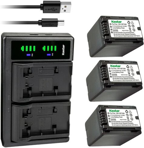 Kastar VW-VBT380 LTD2 USB Battery Charger Compatible with Panasonic VW-VBT380 VW-ACT380 VW-VBT190 VW-ACT190 Battery, Panasonic VW-PWPK VW-BC10 VW-BC10-K VW-BC10PP Charger in Saudi Arabia