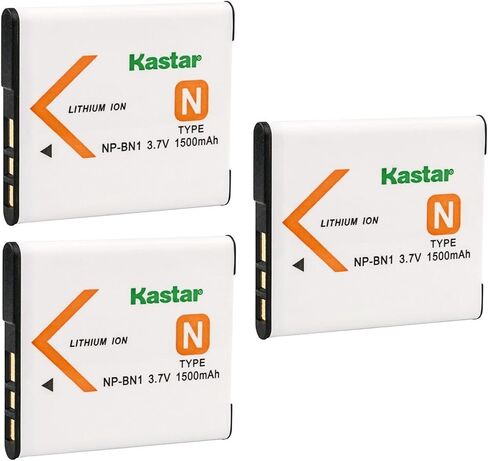 Kastar 3-Pack Battery Replacement for Sony Cyber-shot DSC-W560, Cyber-shot DSC-W570, Cyber-shot DSC-W580, Cyber-shot DSC-W610, Cyber-shot DSC-W620, Cyber-shot DSC-W630, Cyber-shot DSC-W650 Camera in Saudi Arabia