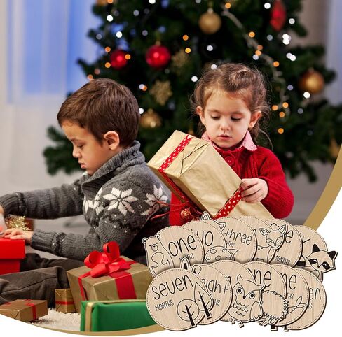 بطاقات المعالم الشهرية للطفل، أقراص خشبية لدعم الصور، دعامات تصوير لحديثي الولادة لتوثيق نمو طفلك، علامة إعلان الطفل، 12 بطاقة قابلة للعكس للحمل وحفلة استقبال الطفل in Kuwait