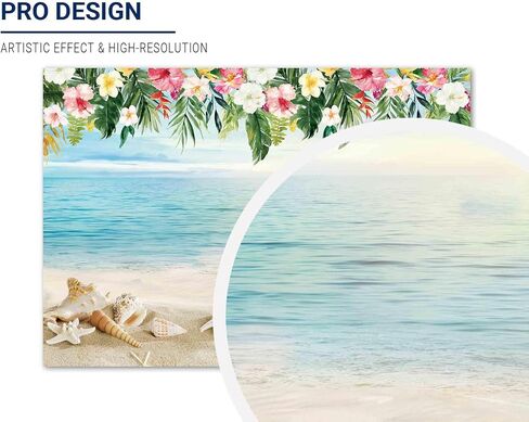 Allenjoy 7x5ft Luau Beach Backdrop Summer Hawaiian Photography Background Aloha Birthday Baby Shower Party Banner Tropical Photo Booth Decoration in Saudi Arabia