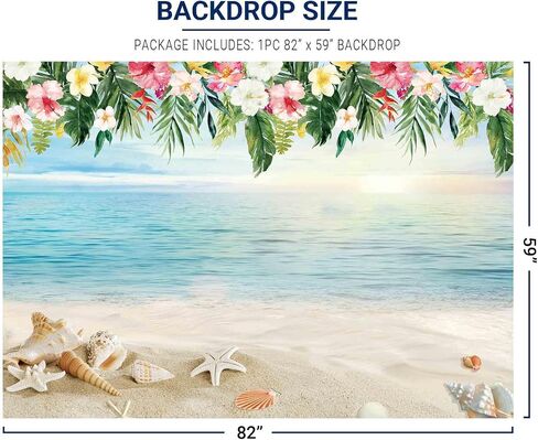 Allenjoy 7x5ft Luau Beach Backdrop Summer Hawaiian Photography Background Aloha Birthday Baby Shower Party Banner Tropical Photo Booth Decoration in Saudi Arabia