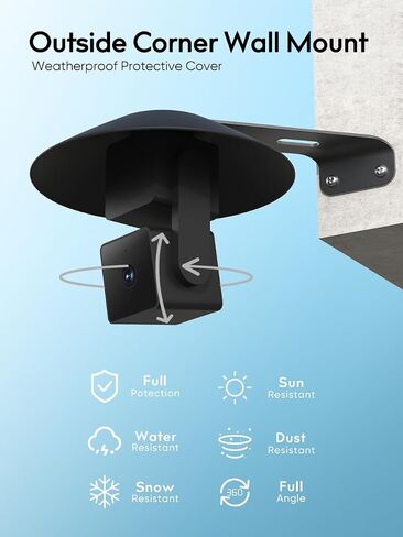 2 Pack Outside Corner Wall Mount Bracket and Weatherproof Cover Accessories for WYZE Cam Pan V3 (White,Camera not Included) in Saudi Arabia
