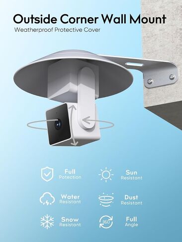 2 Pack Outside Corner Wall Mount Bracket and Weatherproof Cover Accessories for WYZE Cam Pan V3 (White,Camera not Included) in Saudi Arabia