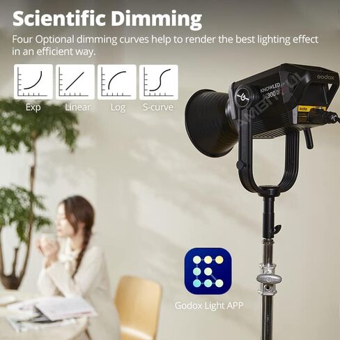 Godox M300D LED Video Light, KNOWLED Vdier Light, MAX 330W 5600K 100000LUX CRI 96+ TLCI 97+, Built-in 12 FX Effects for Film, Portrait, Wedding, Outdoor Shooting, YouTube Videos in Saudi Arabia