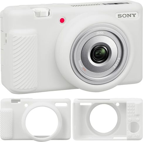 حافظة كاميرا لكاميرا Sony ZV-1F / ZV-1 II/ZV-1M2 الرقمية، حقيبة واقية من السيليكون الناعم ZV1F، غطاء سيليكون لكاميرا Vlog حافظة كاميرا مطاطية ناعمة، أبيض in Kuwait