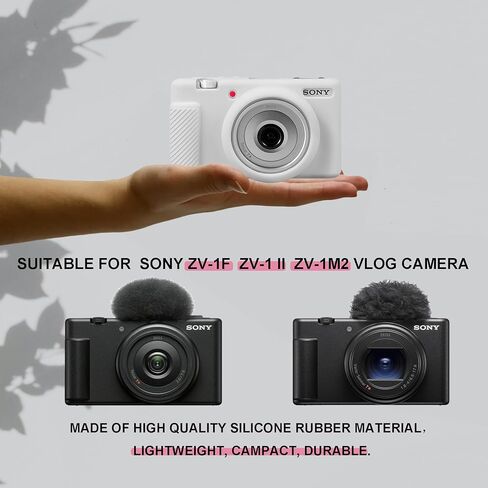 حافظة كاميرا لكاميرا Sony ZV-1F / ZV-1 II/ZV-1M2 الرقمية، حقيبة واقية من السيليكون الناعم ZV1F، غطاء سيليكون لكاميرا Vlog حافظة كاميرا مطاطية ناعمة، أبيض in Kuwait
