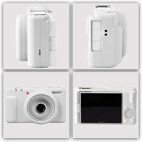 حافظة كاميرا لكاميرا Sony ZV-1F / ZV-1 II/ZV-1M2 الرقمية، حقيبة واقية من السيليكون الناعم ZV1F، غطاء سيليكون لكاميرا Vlog حافظة كاميرا مطاطية ناعمة، أبيض in Kuwait