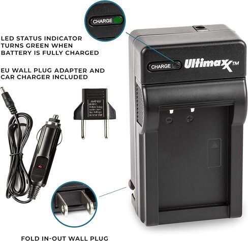 Ultimaxx AC/DC Charger for NP-BX1 Model Batteries Used with Sony Cyber-Shot M8, DSC-HX80, HX90V, HX95, HX99, HX350, RX1, RX1R II, RX100, DSC-RX100 II FDR-X3000, HDR-AS50, HDR-300 ,V/VII,ZV-1 in Saudi Arabia