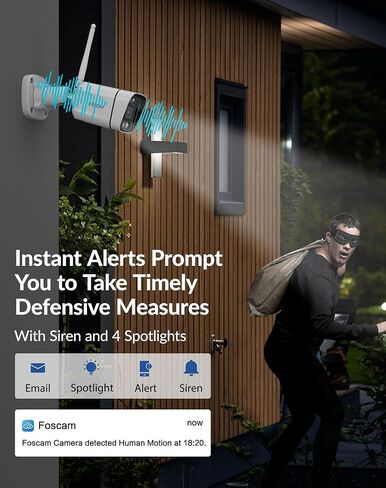 FOSCAM Security Cameras Wireless Outdoor,3K 3MP Cameras for Home Security Indoor/Outdoor with AI Motion Detection,Color Night Vision, 2-Way Talk, IP66 Weatherproof, SD/Cloud Storage in Saudi Arabia