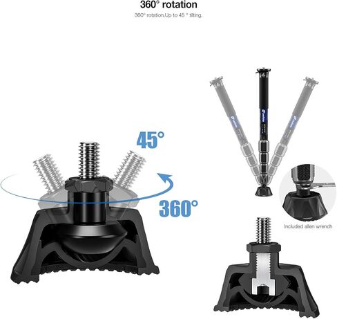 أقدام بديلة من Leofoto SC-70 Monopod، كوب بقطر 70 مم، دوران 360 درجة وإمالة 45 درجة، مسمار تثبيت 3/8 بوصة in Saudi Arabia