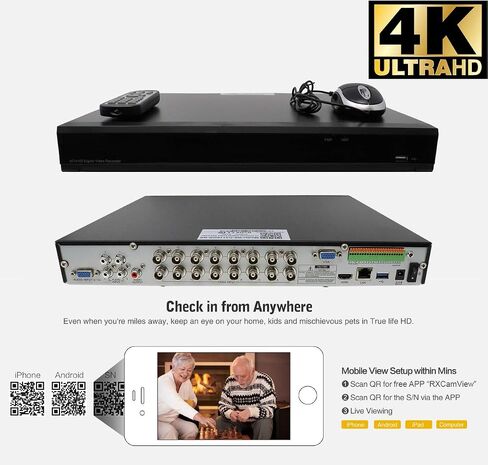 GW Security 16 Channel 8MP 4K 5-in-1 HD-TVI CVI AHD CVBs DVR Video Recorder Alone with Pre-installed 4TB Hard Drive, Support Face/Human/Vehicle Smart AI Detections (GW9516XVRAI 4TB) in Saudi Arabia