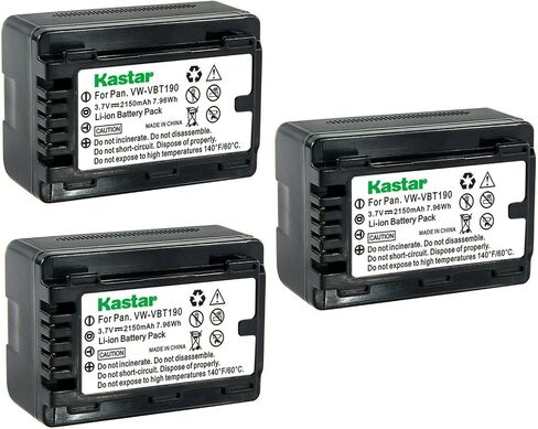 Kastar 1-Pack Battery VW-VBT190 Replacement for Panasonic HC-V250, HC-V250K, HC-V270, HC-V270GK, HC-V360M, HC-V360MS, HC-V380, HC-V380K, HC-V380GK, HC-V480M, HC-V480MS, HC-V510, HC-V520 Camera in Saudi Arabia