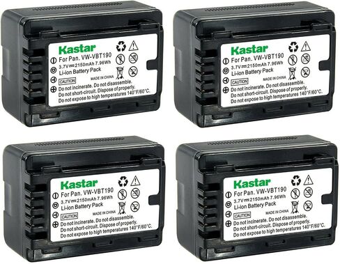 Kastar 1-Pack Battery VW-VBT190 Replacement for Panasonic HC-V250, HC-V250K, HC-V270, HC-V270GK, HC-V360M, HC-V360MS, HC-V380, HC-V380K, HC-V380GK, HC-V480M, HC-V480MS, HC-V510, HC-V520 Camera in Saudi Arabia