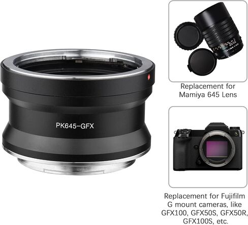 Andoer M645-GFX محول عدسة الكاميرا بديل لعدسة Mamiya 645 لكاميرات Fujifilm G Mount GFX100 GFX50S GFX50R GFX100S in Saudi Arabia