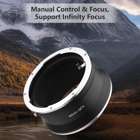 Andoer M645-GFX محول عدسة الكاميرا بديل لعدسة Mamiya 645 لكاميرات Fujifilm G Mount GFX100 GFX50S GFX50R GFX100S in Saudi Arabia