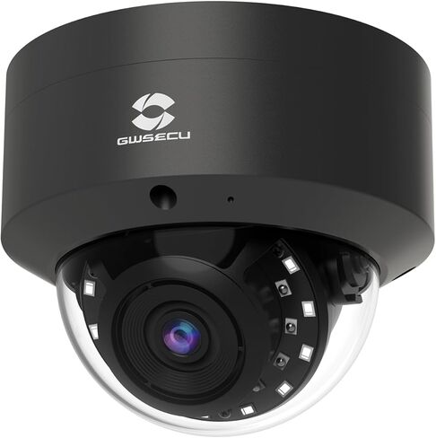 GWSECU 5MP PoE Security Vandal Dome Camera, Wired Surveillance IP Camera 2.8mm Lens, Person/Motion Detection, Built-in Mic, 100ft IR Night Vision, IK10 Vandal-Proof IP66, D5U54BM (NOT PTZ) in Saudi Arabia