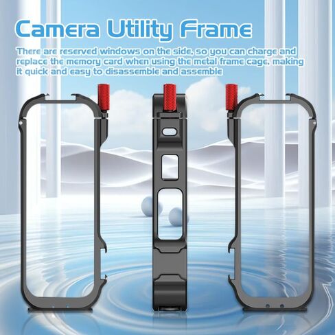 قفص إطار معدني لـ Insta360 X4، حافظة واقية للكاميرا بمحول خيوط 1/4 بوصة مع غطاء عدسة، حامل حذاء بارد لملحقات كاميرا الحركة Insta360 X4 in Kuwait