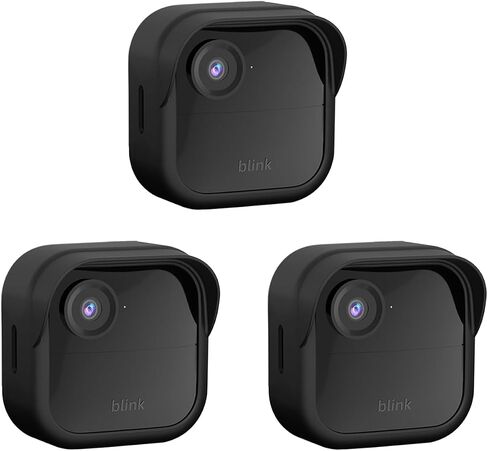 غطاء حماية من السيليكون لجهاز Blink Outdoor 4 الجديد كليًا (الجيل الرابع)، جراب من السيليكون المضاد للخدش يوفر حماية كاملة للكاميرا، ملحقات الكاميرا لـ Blink (عبوة من 3 قطع باللون الأسود) in Kuwait