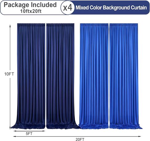 10x10ft Black Backdrop Curtains and Red Backdrop Curtains Panels, Black and Red Backdrop Drapes for Party Home Decoration Supplies, 4 Panels * 2.5x10FT in Saudi Arabia