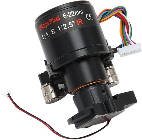 Sonew Motorized Zoom Lens, 6?22mm 5MP Length High Precision, Auto Zoom Autofocus, IR Correction, D14 Mount Fixed Industrial Lens, 500MP, F2.2 in Saudi Arabia